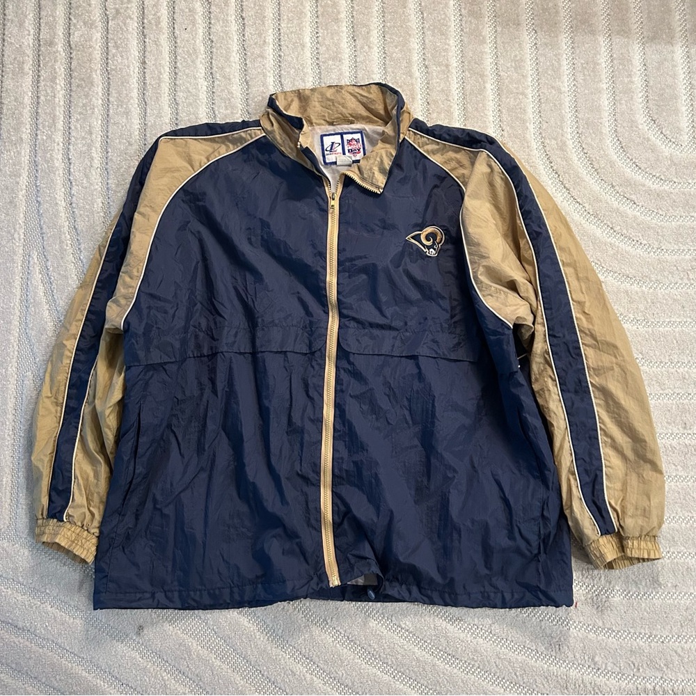 Vintage St. Louis Rams NFL Football Logo Athletic Game Day Windbreaker - 2XL